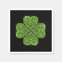 St. Patrick's day, Ierse groene glitterklaver Servet