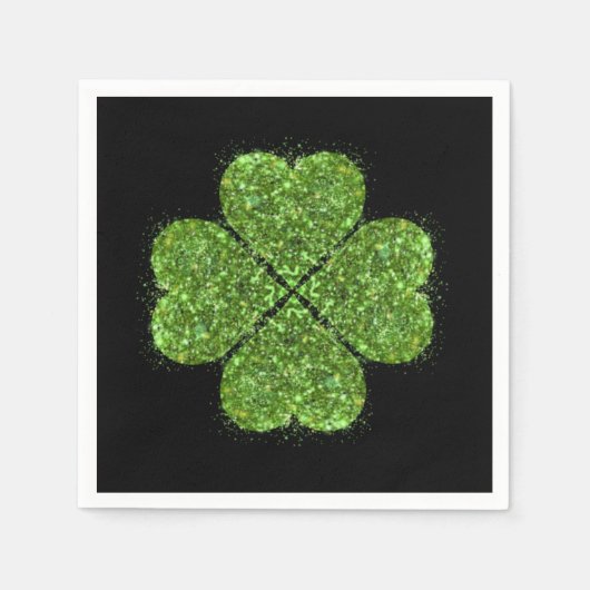 St. Patrick's day, Ierse groene glitterklaver Servet (Voorkant)