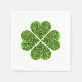 St. Patrick's day, Ierse groene glitterklaver Servet