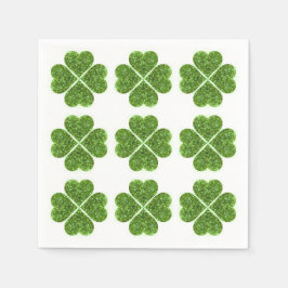 St. Patrick's day, Ierse groene glitterklaver Servet