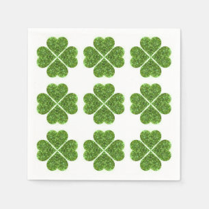 St. Patrick's day, Ierse groene glitterklaver Servet