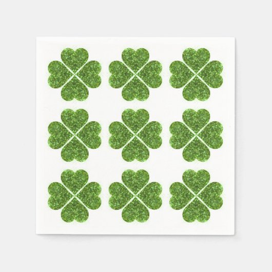 St. Patrick's day, Ierse groene glitterklaver Servet (Voorkant)