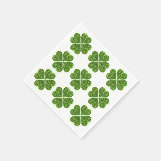 St. Patrick's day, Ierse groene glitterklaver Servet (Hoek)