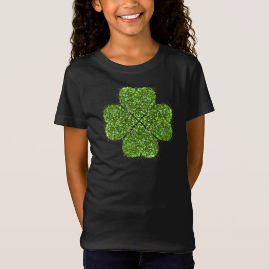 St. Patrick's day, Ierse groene glitterklaver T-shirt (Voorkant)