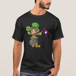 St Patricks Day Ierse groene Laos Laotiaanse vlag T-shirt