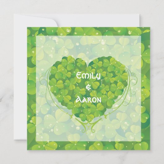 St. Patrick's Day Ierse klaver huwelijksuitnodigin Kaart (Achterkant)