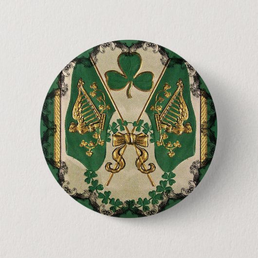 St. Patrick's Day Ierse knop Ronde Button 5,7 Cm (Voorkant)