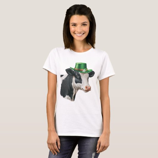 St. Patrick's Day Ierse Koe T-shirt (Voorkant volledig)
