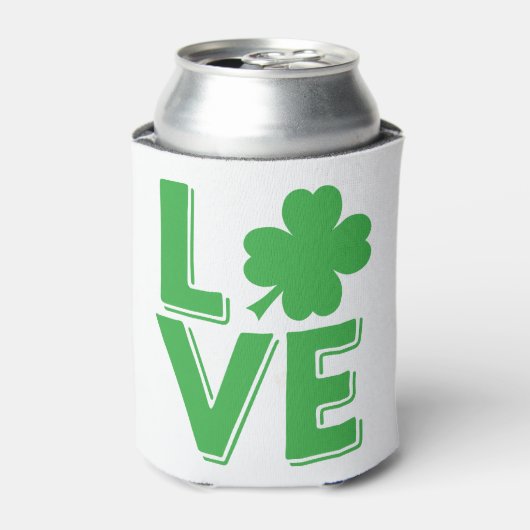 St. Patrick's Day Ierse Liefde Groene Shamrock Blikjeskoeler (Blikje Voorkant)