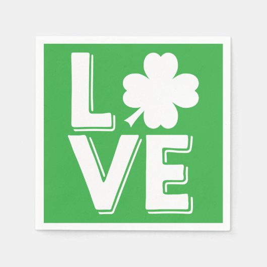 St. Patrick's Day Ierse Liefde Groene Shamrock Servetten (Voorkant)