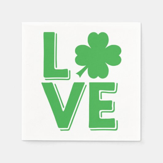 St. Patrick's Day Ierse Liefde  Groene Shamrock Servetten (Voorkant)