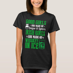 St. Patrick's Day Ierse meisjes whisky op ijs appa T-shirt