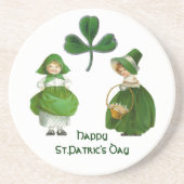 ST. PATRICK'S DAY- IERSE MEISJES ZANDSTEEN ONDERZETTER (Voorkant)