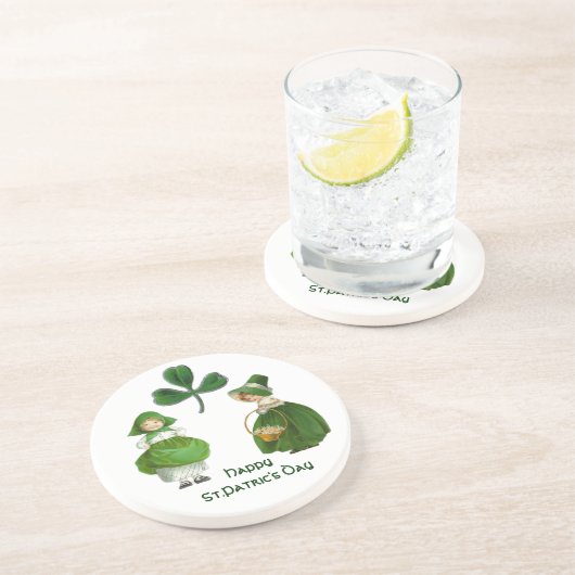 ST. PATRICK'S DAY- IERSE MEISJES ZANDSTEEN ONDERZETTER (Zijkant)