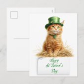 St Patrick's Day Ierse Oranje kat Feestdagenkaart (Voorkant / Achterkant)