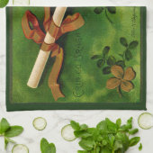 St. Patrick's Day Ierse Pijp Keukenhanddoek (Gevouwen)