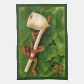 St. Patrick's Day Ierse Pijp Keukenhanddoek (Verticaal)