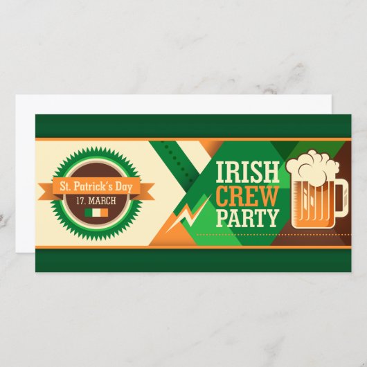 St. Patrick's Day Ierse Shamrock Feest (Voorkant / Achterkant)