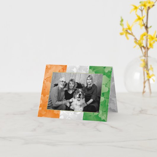 St. Patrick's Day Ierse shamrocks fotolijstje Kaart (Gele Bloem)