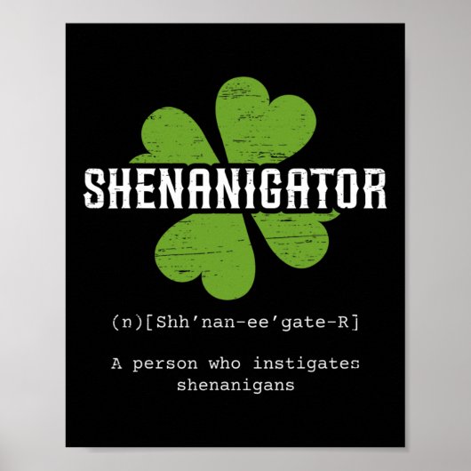 St. Patrick's Day Ierse Shenanigator Lucky Fun Clo Poster (Voorkant)
