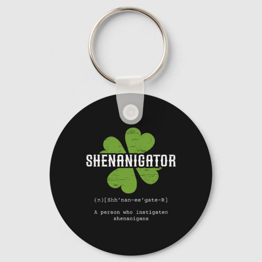 St. Patrick's Day Ierse Shenanigator Lucky Fun Clo Sleutelhanger (Voorkant)