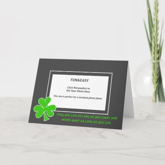 St.Patricks Day Ierse spreekwoord foto Kaart (Voorkant)
