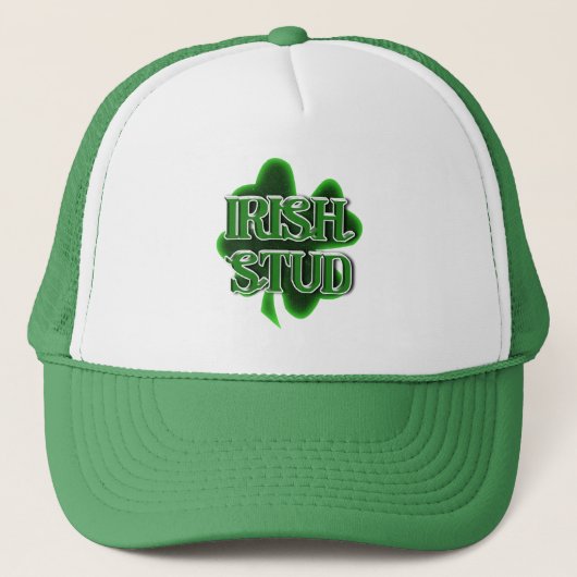 St. Patrick's Day Ierse Stud Trucker Hoed Pet (Voorkant)