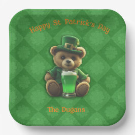 St. Patrick's Day Ierse teddybeer Papieren Bordje