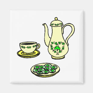 St. Patrick's Day Ierse theeset magneet