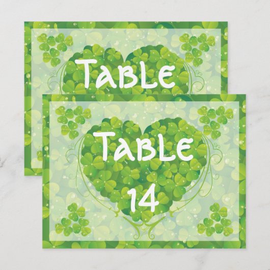 St. Patrick's Day Ierse trouwtafel nummer Briefkaart (Voorkant / Achterkant)
