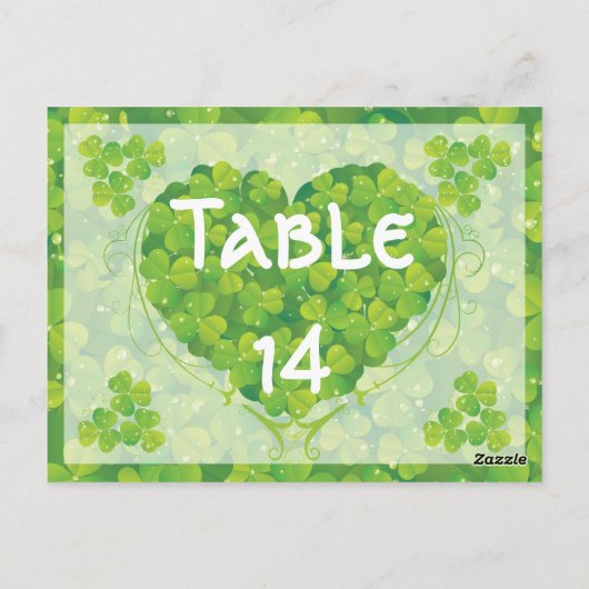 St. Patrick's Day Ierse trouwtafel nummer Briefkaart (Achterkant)