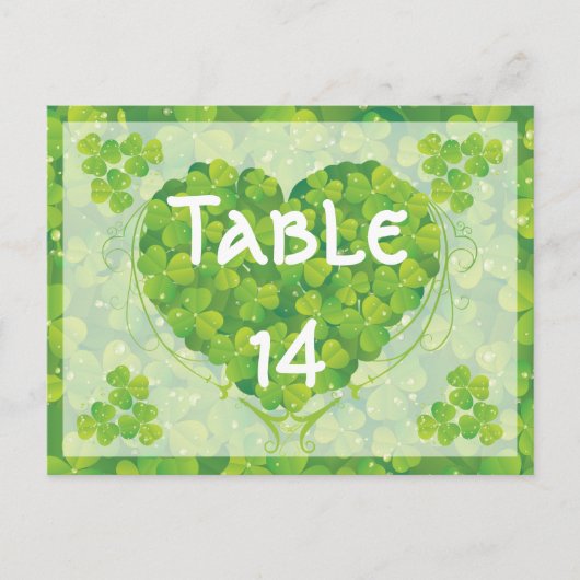 St. Patrick's Day Ierse trouwtafel nummer Briefkaart (Voorkant)