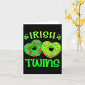 St. Patrick's Day Ierse tweeling donut liefhebber Kaart (Gele Bloem)