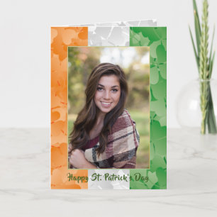 St. Patrick's Day Ierse vlag klavertjes fotolijst Kaart