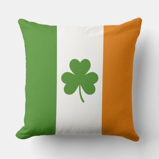 St. Patrick's Day Ierse vlag met klaverblad Kussen (Voorkant)