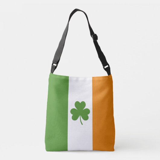 St Patrick's Day Ierse vlag met Shamrock klaver Crossbody Tas (Achterkant)