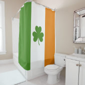 St Patrick's Day Ierse vlag met Shamrock klaver Douchegordijn (In situ)