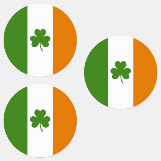 St Patrick's Day Ierse vlag met Shamrock klaver Labels (Groep)