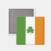 St Patrick's Day Ierse vlag met Shamrock klaver Magneet (Voorkant / Achterkant)