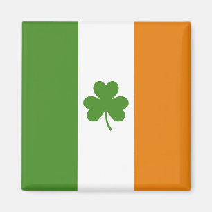 St Patrick's Day Ierse vlag met Shamrock klaver Magneet