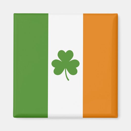 St Patrick's Day Ierse vlag met Shamrock klaver Magneet (Voorkant)