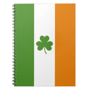 St Patrick's Day Ierse vlag met Shamrock klaver Notitieboek
