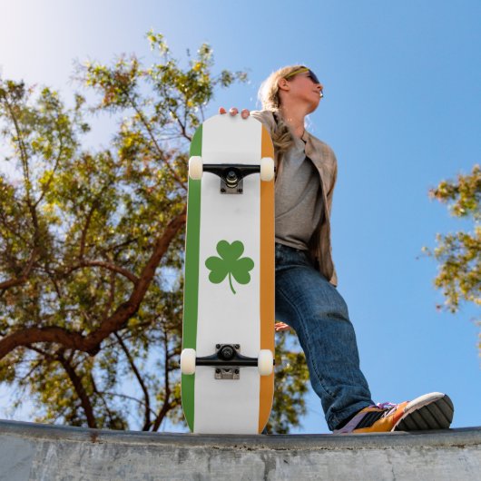 St Patrick's Day Ierse vlag met Shamrock klaver Persoonlijk Skateboard (Buiten 1)