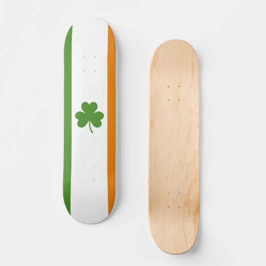 St Patrick's Day Ierse vlag met Shamrock klaver Persoonlijk Skateboard (Voorkant)