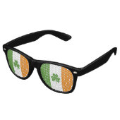 St Patrick's Day Ierse vlag met Shamrock klaver Retro Zonnebril (Gekanteld)