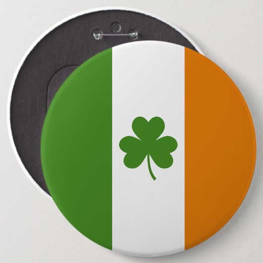 St Patrick's Day Ierse vlag met Shamrock klaver Ronde Button 6,0 Cm (Voorkant /achterkant)