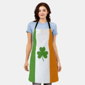 St Patrick's Day Ierse vlag met Shamrock klaver Schort (Gedragen)
