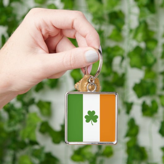 St Patrick's Day Ierse vlag met Shamrock klaver Sleutelhanger (Hand)