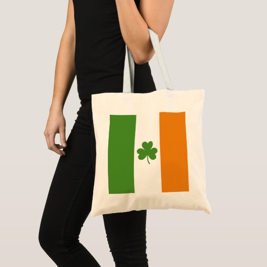 St Patrick's Day Ierse vlag met Shamrock klaver Tote Bag (Voorkant (product))