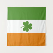 St Patrick's Day Ierse vlag met Shamrock klaver Wandkleed (Voorkant (horizontaal))
